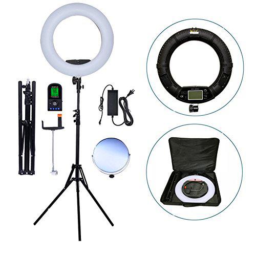 Yidoblo 18 Pulgadas Pantalla Digital Control Remoto Regulable 3200K-5500K Kit de luz de Anillo LED para cámara Smartphone Retrato Selfie Youtube Foto Video Fotografía de Estudio