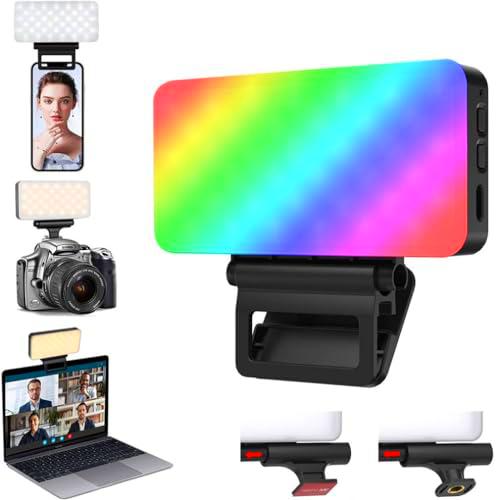 Luz para selfie con clip, 78 perlas de LED, lámpara de vídeo con batería de 3000 mAh