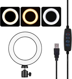 Digital Hd Anillo de luz LED regulable de 16 cm. 6 pulgadas LED Ring Light USB alimentado