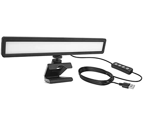 LUXCEO Foco LED Fotografia USB,Luz Videoconferencia de Emisión Lateral,con Trípode y Clip (2500-9000K,CRI 95 +),para Estudios Fotográficos,Tiktok,Transmisión en Vivo,Youtube,Videoconferencia