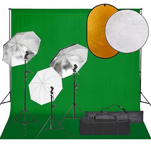 Kit de Estudio fotográfico con Set de Luces, Fondo y Reflector