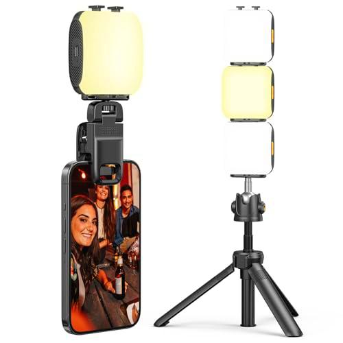 CAMOLO Luz para Selfie con Clip, luz de vídeo LED, luz de cámara