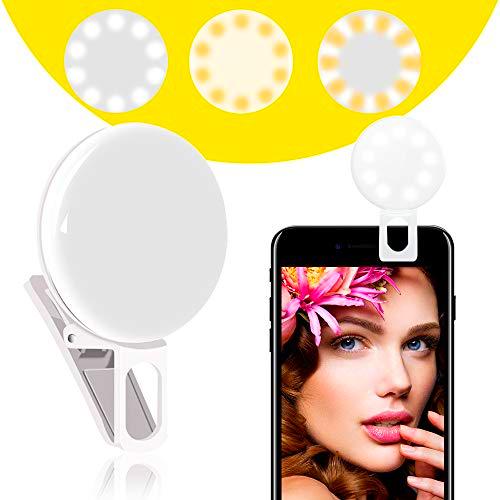 Aro de luz Selfie, Anillo de luz Recargable Selfie Light Ring