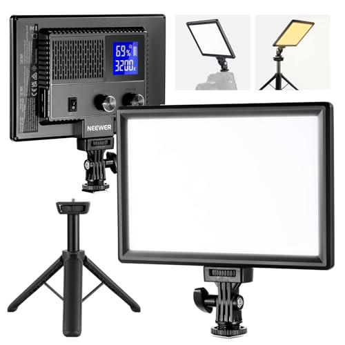 NEEWER 9&quot; Panel de Luz Video LED, Luz Suave para Cámara DSLR Regulable con Mini Trípode