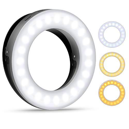 Criacr Anillo de Luz Selfie, Selfie Ring Light para Teléfono Celular