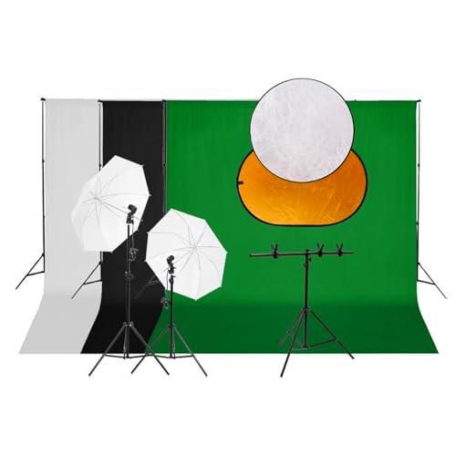 Kit de Estudio fotográfico con Set de Luces, Fondo y Reflector