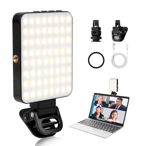 AiQInu Luz de Video 128 LED Profesional, 3000-6500K Luz para Movil Ajustada 2000mAh Recargable CRI 95+ 3 Modos Luz Portátil para Phone