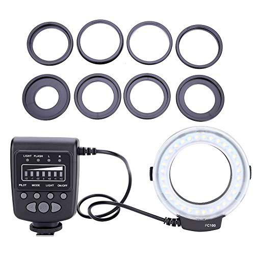 Qiilu Anillo de luz LED, portátil Anillo de LED Universal Flash Cámara de Video Kit de luz de Relleno Accesorio de fotografía