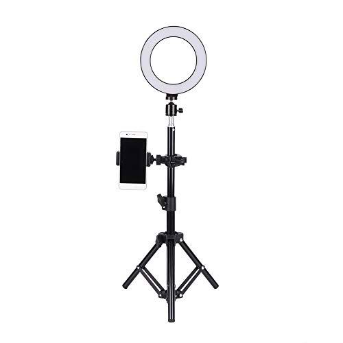 Kit de Luz de Anillo Regulable, Lámpara de Anillo Regulable de Luz LED de Video LED de 6 Pulgadas para Fotografía Selfie Live Studio Aro de Luz LED para Maquillaje y Teléfono