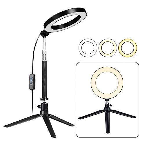 Fonrest LED Luz Anillo con Trípode Palillo de Selfie