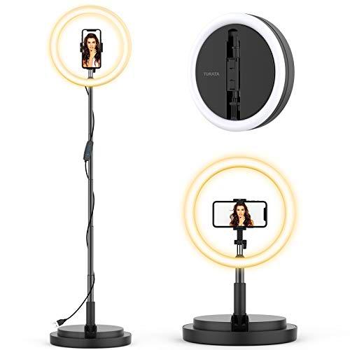 Anillo de Luz Selfie Plegable, TURATA Live Ring Light de 11.5 &quot;Soporte Para Teléfono Luz de Maquillaje LED Luz de Relleno Portátil para Curso en Línea / Transmisión en Vivo / Maquillaje / Selfie