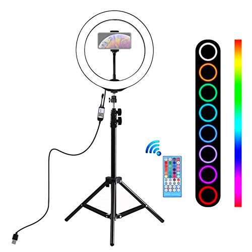 Alan 10 Pulgadas Aro de Luz con Tripode 110cm, Ring Light para Maquillaje