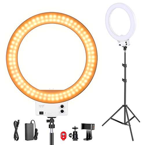 Neewer 18 Pulgadas LED Anillo de Luz Blanco con Kit de Iluminación