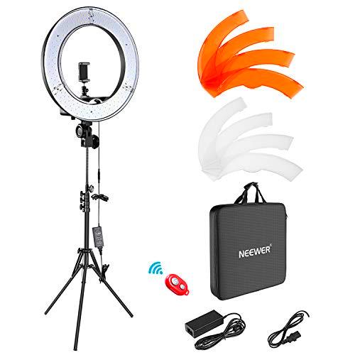 Neewer Iluminación Kit: 48cm Exterior 55W 5500K Regulable LED Luz del Anillo