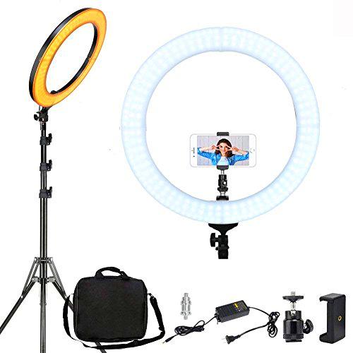 Anillo de Luz, ZOMEi 45cm Exterior 58W 2700-5500K Regulable Luz del Anillo con Soporte de Luz y Soporte para teléfono para Fotografia Video Maquillaje