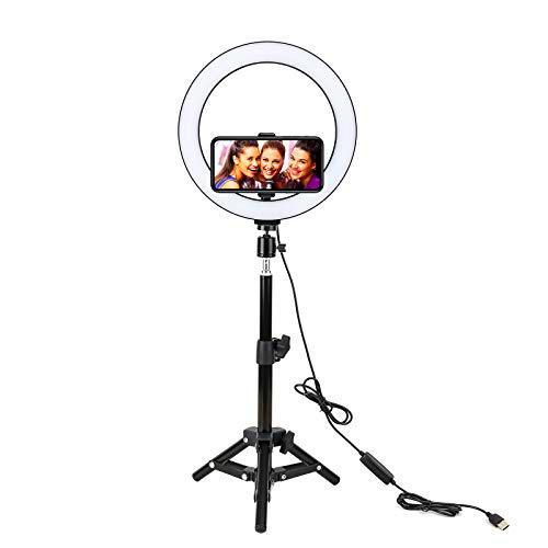 Anillo de Luz, BONFOTO 25cm Exterior Luz de Anillo LED Regulable con Trípode y Soporte para Fotografia