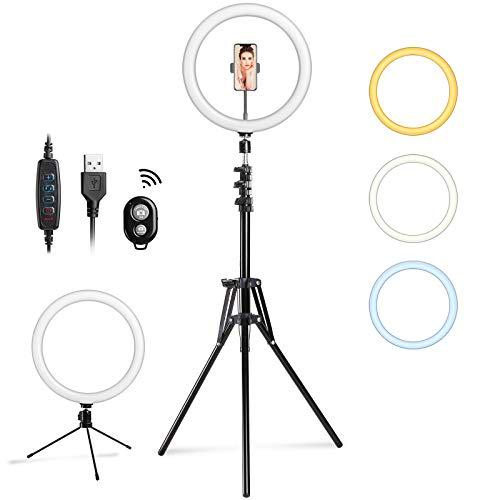 Entil Anillo de Luz Selfie, Luz Anular 12&quot; Ring Light con Trípode y Soporte Teléfon Flexible