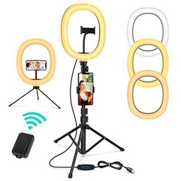 Magicfun Anillo de Luz con Trípode, 10 Pulgadas LED Selfie Ring Light con Soporte para teléfono