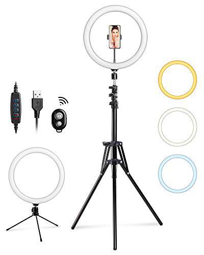 Entil Anillo de Luz 30 cm Aro de Luz Selfie LED Ring Light con Trípode y Soporte Teléfono