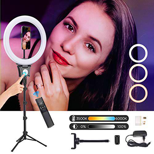 Anillo de Luz con Trípode, TURATA 12&quot;/ 31cm Aro de Luz LED Adjustable Ring Light para Selfie con Soporte para Teléfono con Pantalla Táctil y Control Remoto TikTok/Youtube/Maquillaje/Vlog/Blog