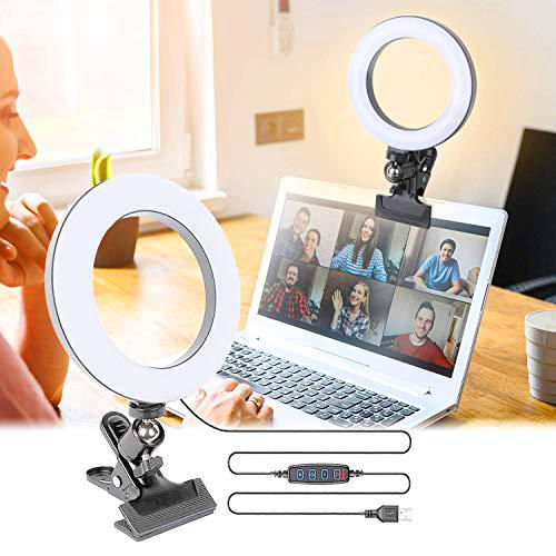 6 Pulgada Aro de Luz,Anillo de Luz LED,Luz de la Foto,Anillo de Luz Selfie,3 Modos Luz+10 Niveles Anillo de Luz LED Regulable,para Movil TIK Tok,Maquillaje,Selfie,Streaming,Youtube(Luz Plana)