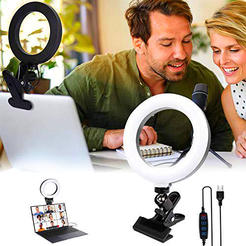 6 Pulgada Aro de Luz,Anillo de Luz LED,Luz de la Foto,Anillo de Luz Selfie,3 Modos Luz+10 Niveles Anillo de Luz LED Regulable,para Movil TIK Tok,Maquillaje,Selfie,Streaming,Youtube